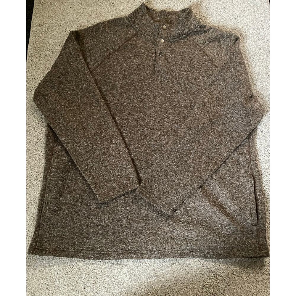 Sonoma Goods for Life Men’s Brown Heathered Snap-Neck Pullover – Size 3XB